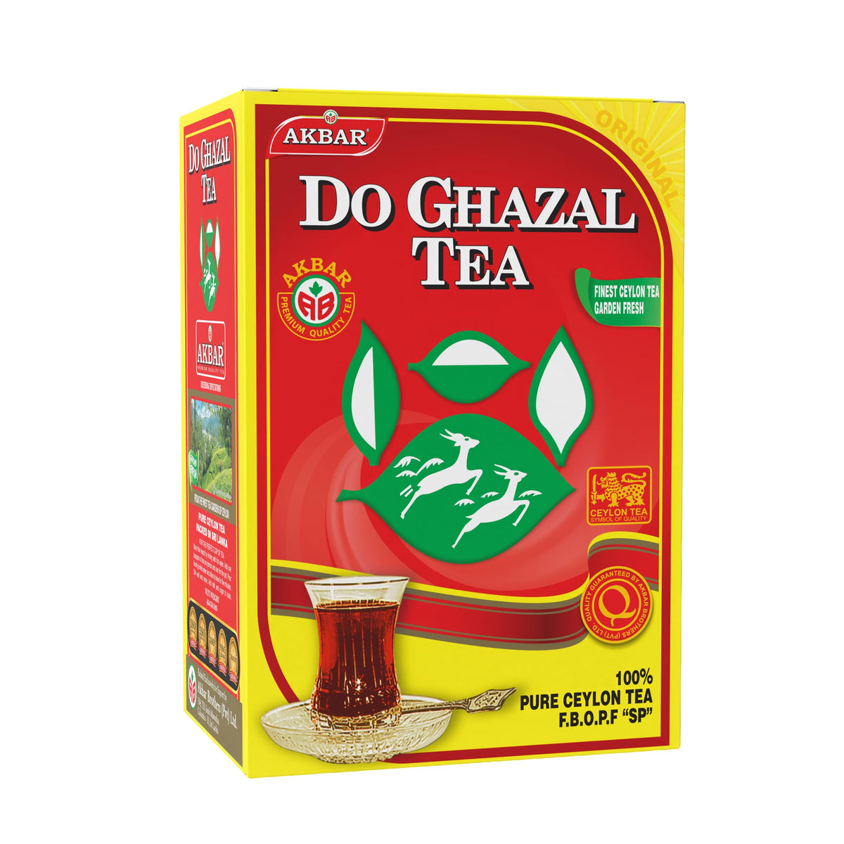 Do Ghazal loose tea leaves spread showing FBOPF grade and golden tips.