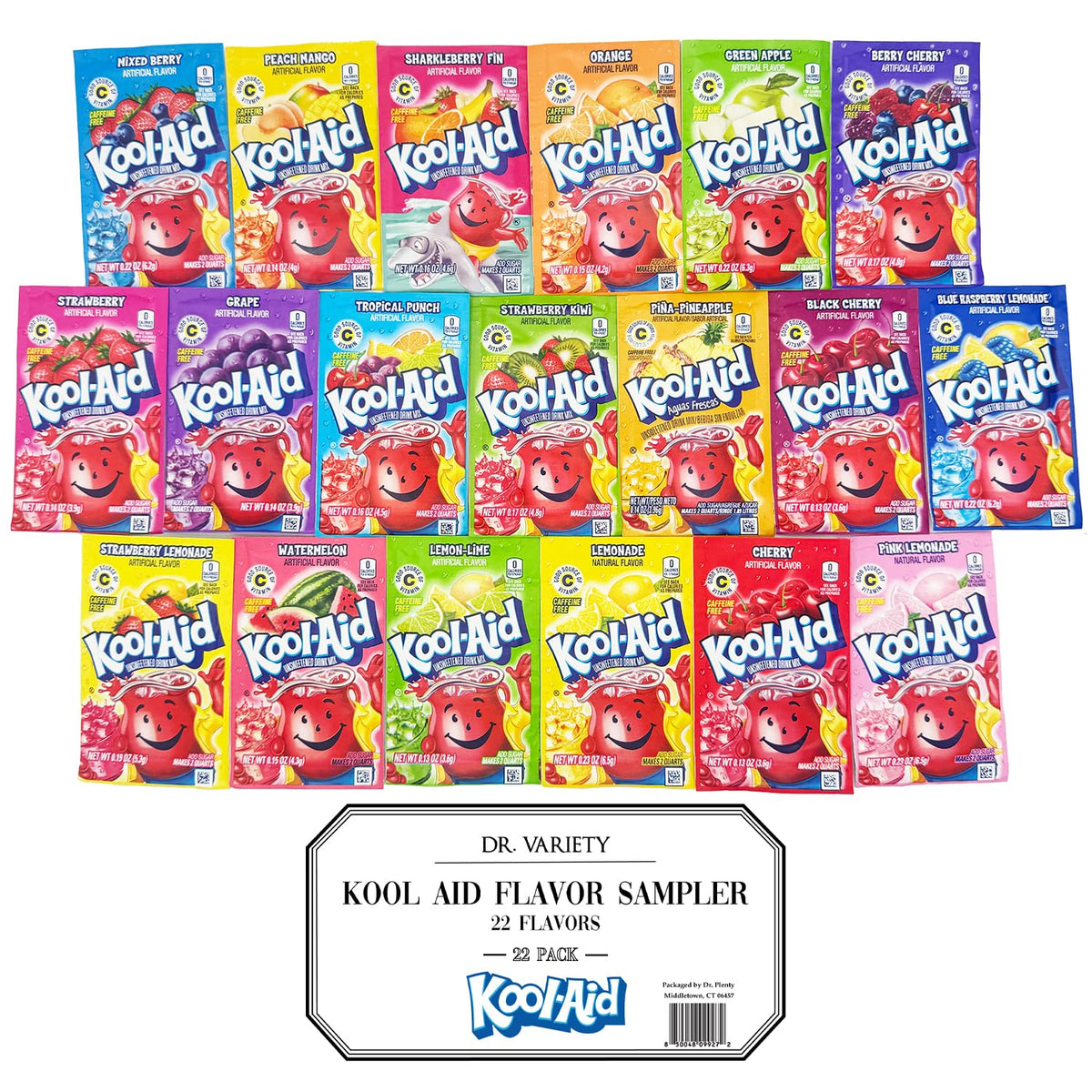 Doctor Plenty Kool Aid Blue Raspberry packets for customizable family beverages and snacks.