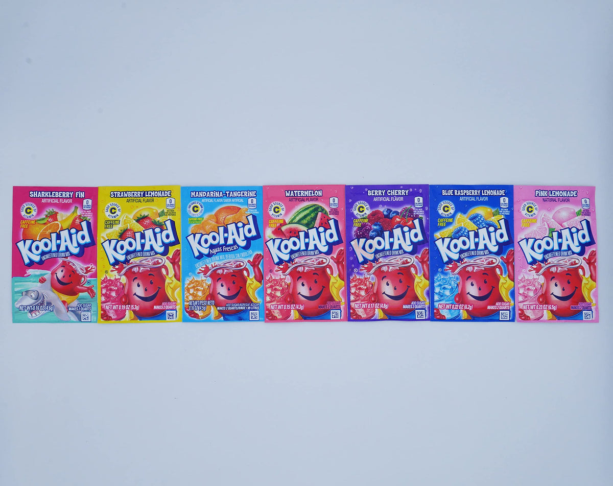 Doctor Plenty Kool Aid Sharkleberry Fin packets for festive parties and easy punch bowls.