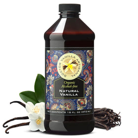 Doctor Vanilla Artisanal organic vanilla bottle on kitchen counter for baking