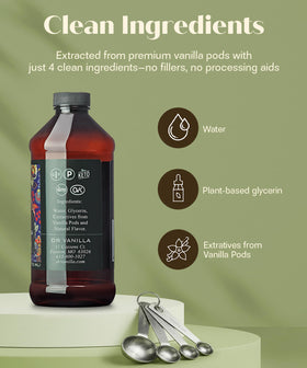 DOCTOR VANILLA ARTISANAL clean-label ingredients emphasize simplicity—gluten-free and vegan.