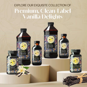 Kitchen scene with DOCTOR VANILLA ARTISANAL packaging ready for baking