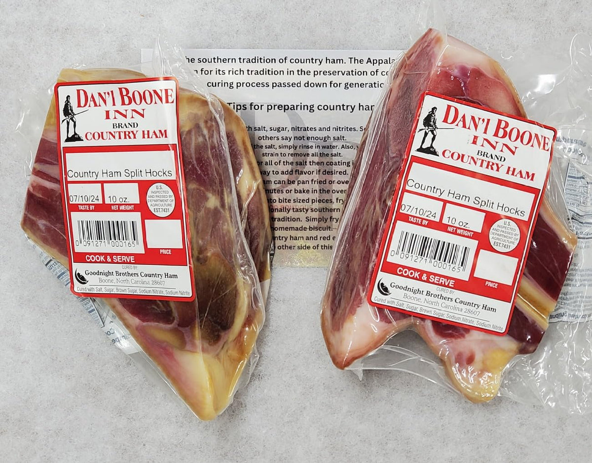 Dogwood Boutique DB Dan'l Boone ham hocks packaging supports easy storage and portioning.