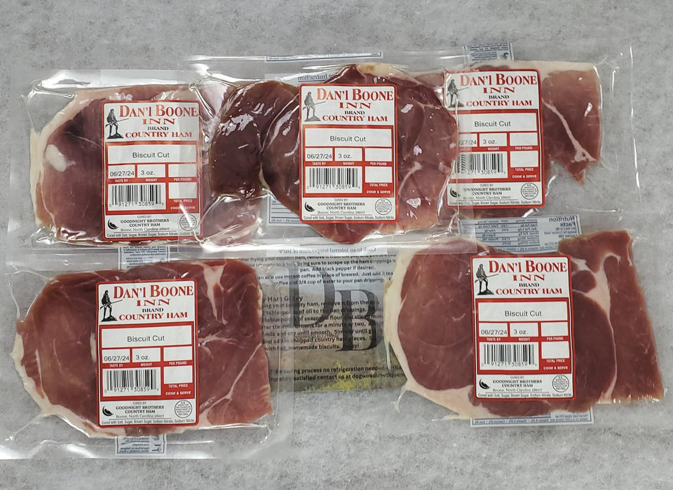 Dogwood Boutique DB Dan'l Boone country ham biscuit cut multipack ready for quick breakfasts