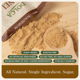 Dolca Panela in coffee, serves as a 1:1 brown sugar substitute.