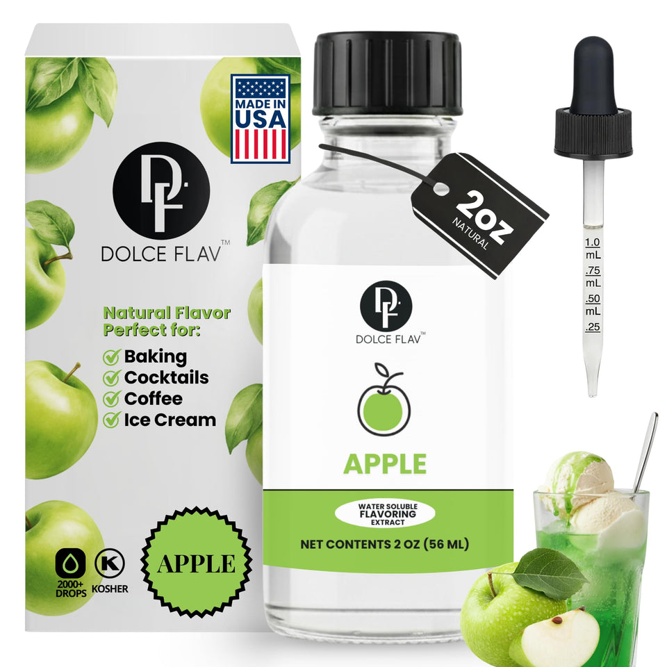 Dolce Flav apple extract bottle drops for crisp baking flavor