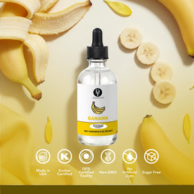 Dolce Flav banana extract dissolves smoothly into batters for consistent flavor.