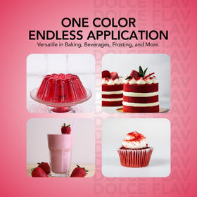 Dolce Flav red beverage color drops for flavorful drinks.