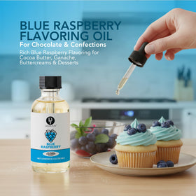 Dolce Flav Blue Raspberry Extract dropper allows measured drops for candy making.
