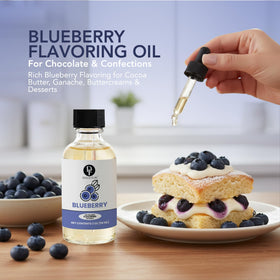 Dolce Flav Blueberry Extract dropper ensures precise dosing for sauces and confections.
