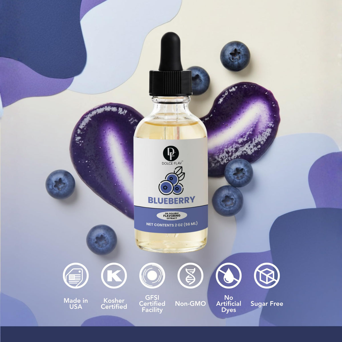 Dolce Flav Blueberry Extract used in Ninja Creami desserts for blueberry notes.