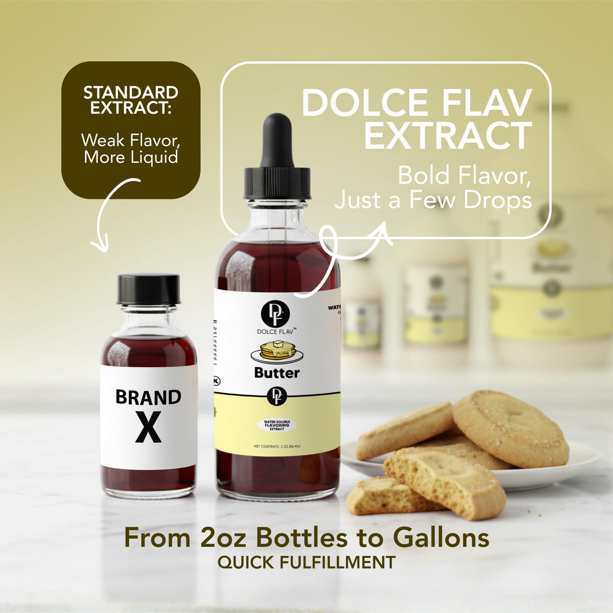 Dolce Flav Butter Extract baking scene highlights quick flavor boost