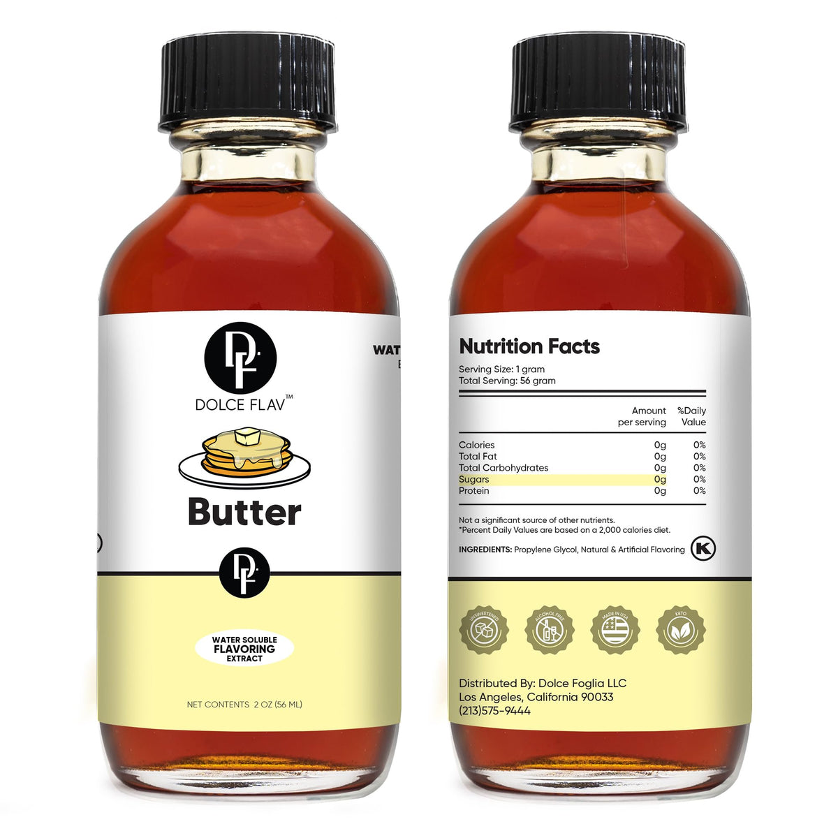 Dolce Flav Butter Extract packaging box signals ready-to-use flavor