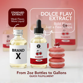 Dolce Flav Cherry Extract adds bold cherry notes to chocolates and frostings.