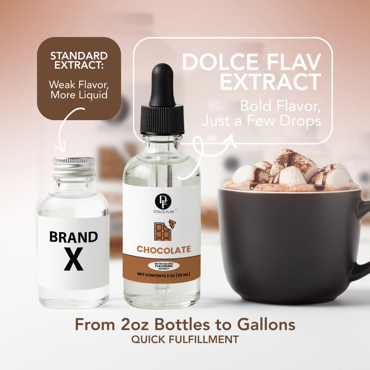 Dolce Flav chocolate extract boosts smoothies with natural chocolate flavor.