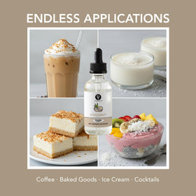 Dolce Flav coconut extract pour with dropper shows controlled flavor addition.