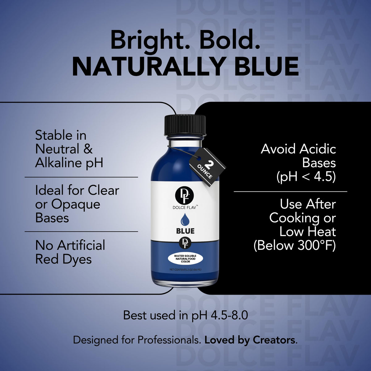 Dolce Flav blue color in beverages preserves natural flavor
