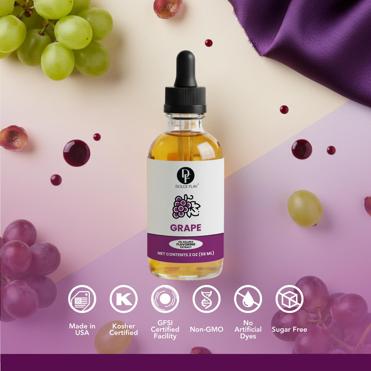 Dolce Flav Grape Extract ice cream setup for homemade frozen treats.