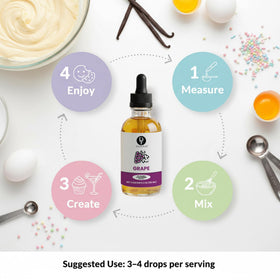 Dolce Flav Grape Extract USA-made, kosher, sugar-free flavoring.