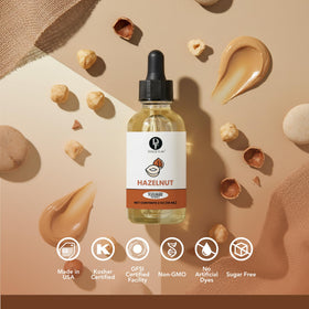Dolce Flav hazelnut extract being added to coffee for aroma
