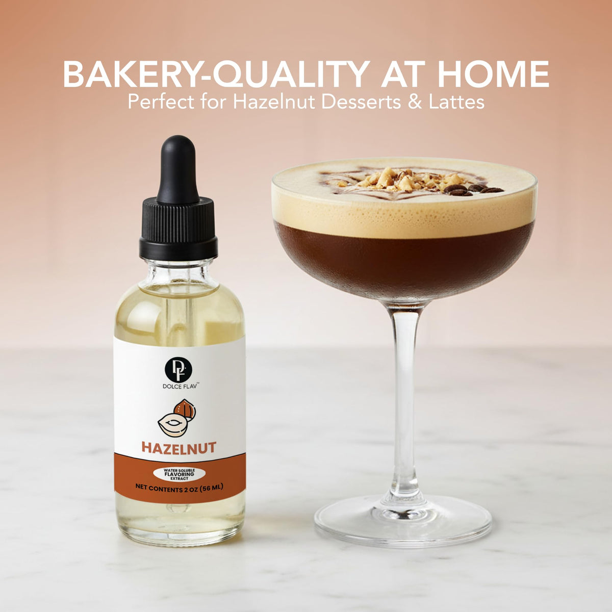 Dolce Flav hazelnut extract topping ice cream with nutty notes