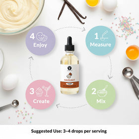 Dolce Flav hazelnut extract kitchen scene showing versatile use