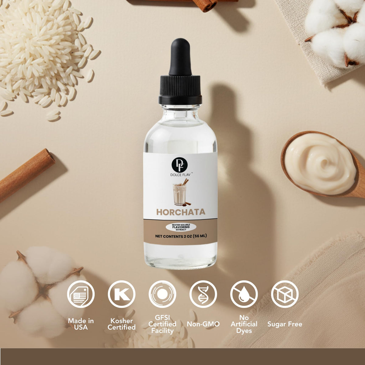 Dolce Flav Horchata Extract swirled into ice cream base