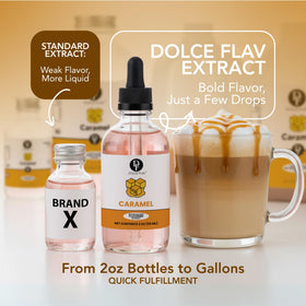 Dolce Flav caramel extract ideal for ice cream bases.