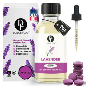 Dolce Flav lavender extract bottle for baking and desserts.