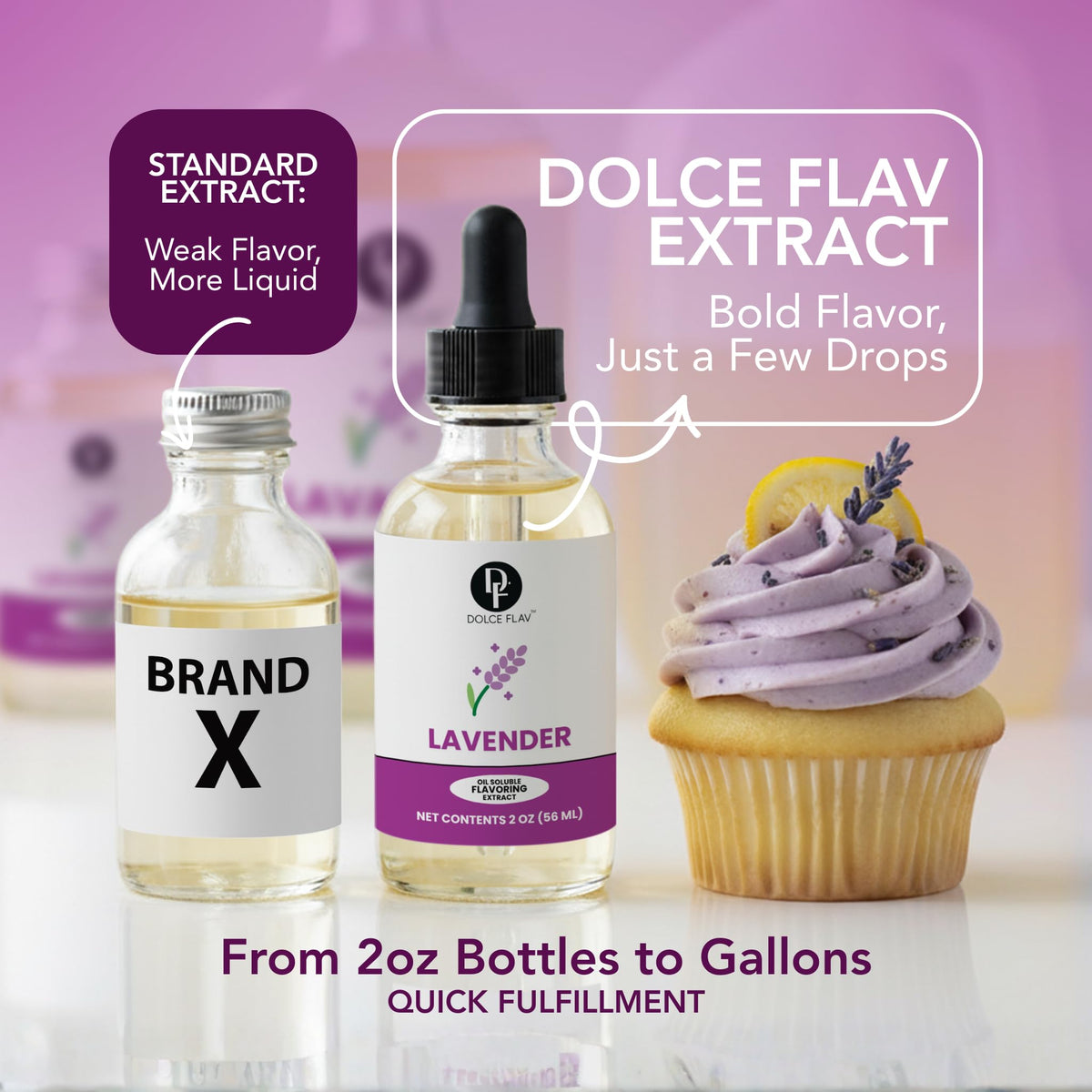 Dolce Flav lavender syrup enhances cocktails and beverages.