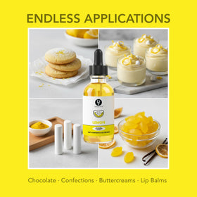 Dolce Flav lemon concentrate draped cake highlights a crisp citrus note