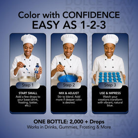 Dolce Flav lemon glaze tinted blue for desserts