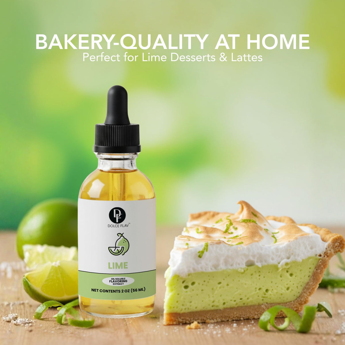 Dolce Flav lime extract candy-making helper with tangy citrus notes.