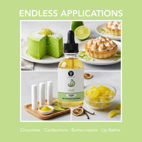 Dolce Flav Lime Extract sugar-free option enhances sorbet and pastries.