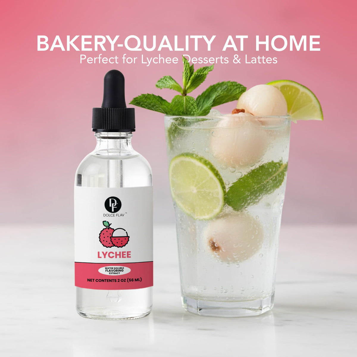 Drink-mix usage of Dolce Flav Lychee Extract for bright tropical notes