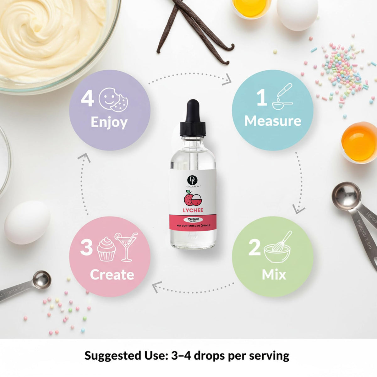 Packaging closeup of Dolce Flav Lychee Extract signals premium quality