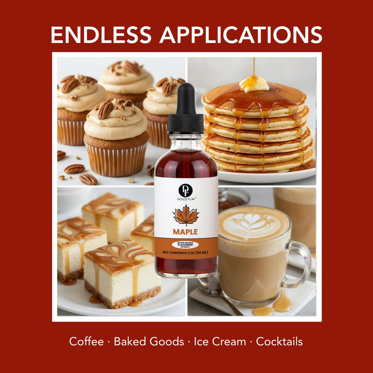 Dolce Flav Maple Extract used in baking to create rich, nuanced cake flavors.