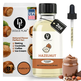 Dolce Flav hazelnut extract bottle ready to enrich coffee flavor