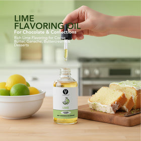 Dolce Flav Natural Lime Extract with measured dropper enables precise flavoring.