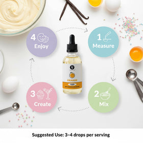 Dolce Flav orange extract dessert setup ready for baking experiments