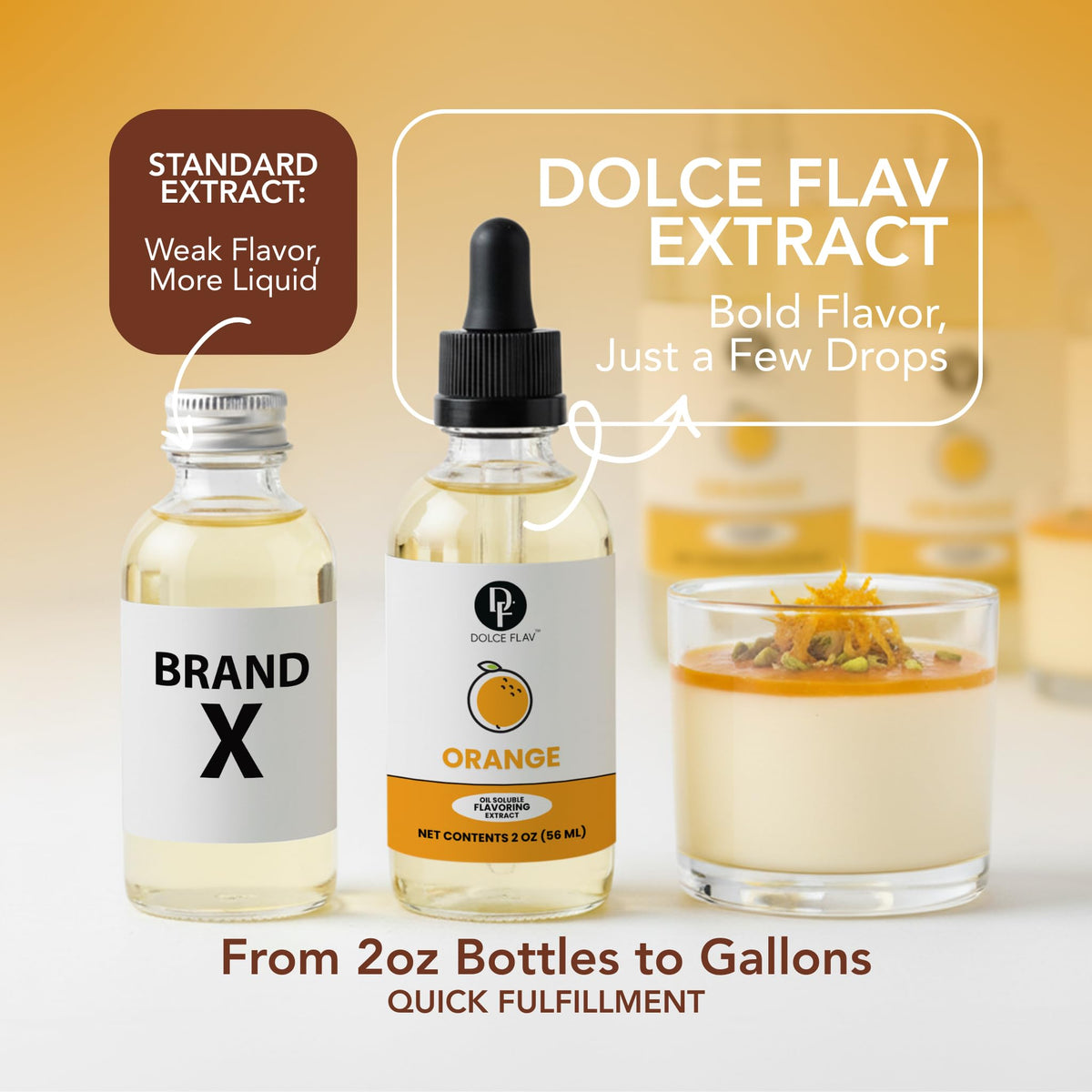 Dolce Flav orange extract pairs well with marinades and dressings