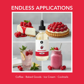 Dolce Flav Raspberry Extract bottle with dropper for precise measurements.