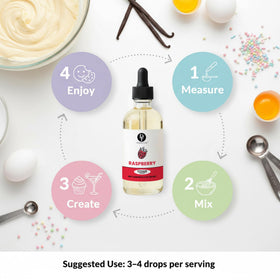 Dolce Flav Raspberry Extract kitchen scene for gourmet cooking.