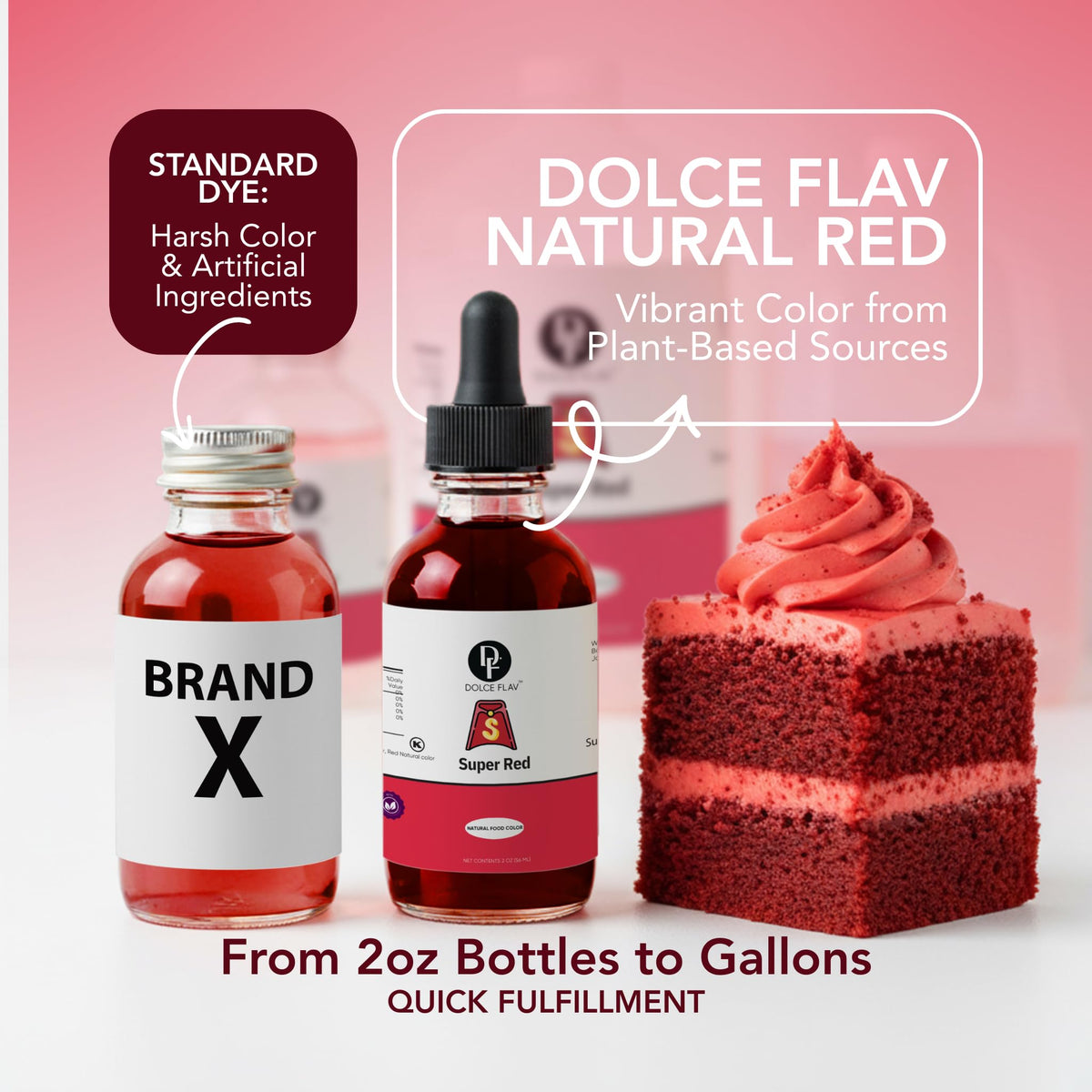 Jams tinted evenly by Dolce Flav natural red pigment.