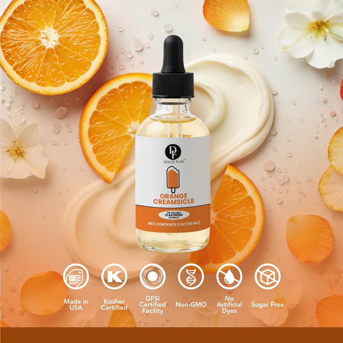 Dolce Flav candy jar showcasing creamy orange flavor