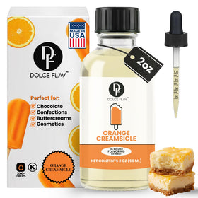Dolce Flav orange creamsicle extract bottle boosts baking with citrus cream flavor