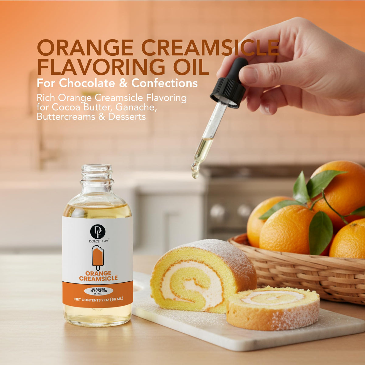 Dolce Flav orange creamsicle extract dropper for precise dosing