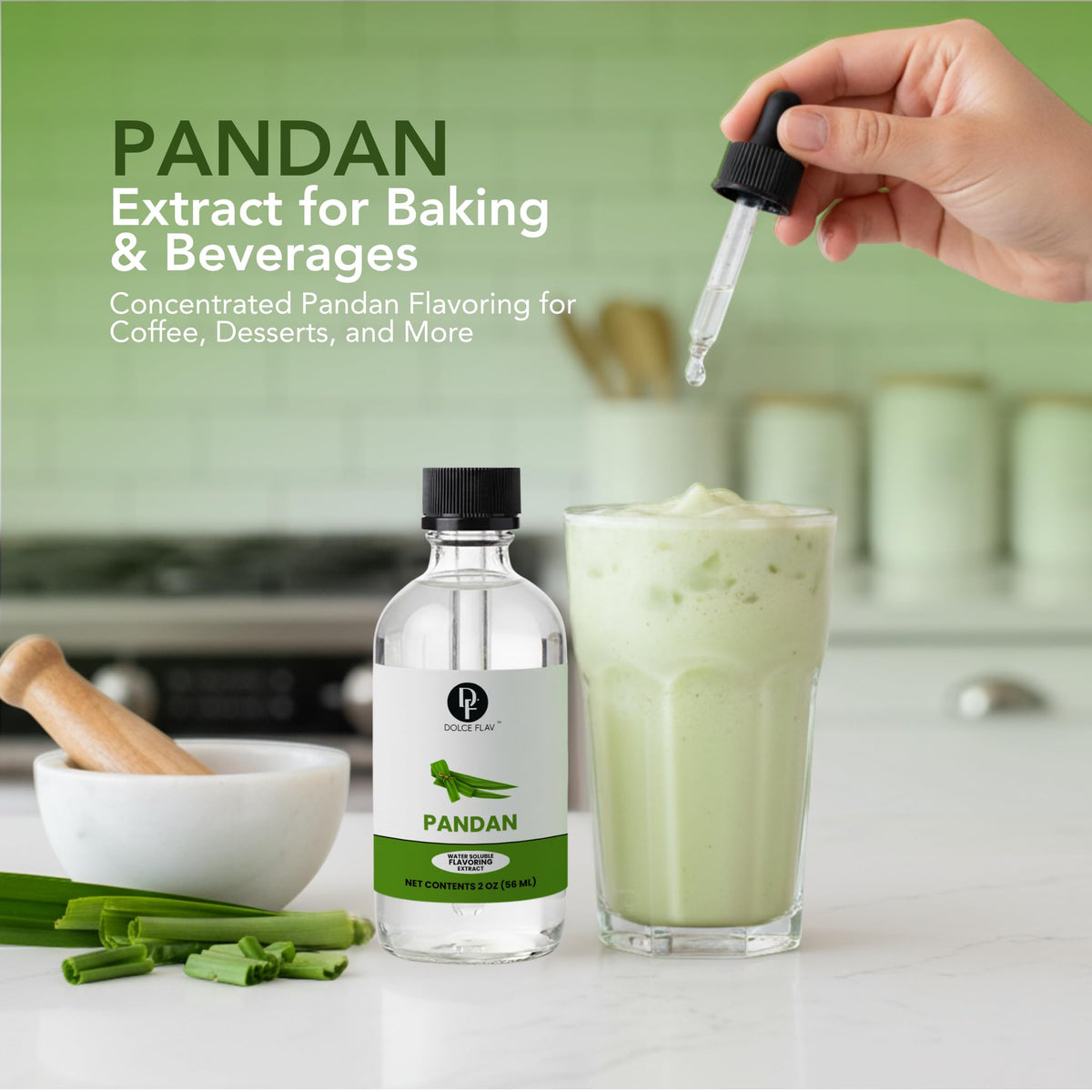 Dolce Flav Pandan Extract label detail for clean-label packaging.