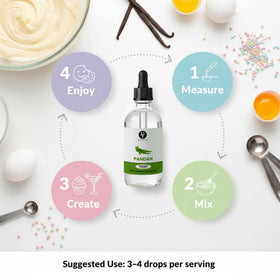Dolce Flav Pandan Extract water-soluble formula dissolves easily.