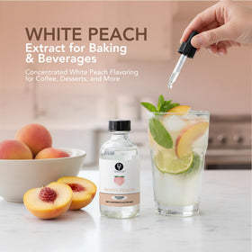 Dolce Flav Peach Extract dropper showing measured flavoring precision.